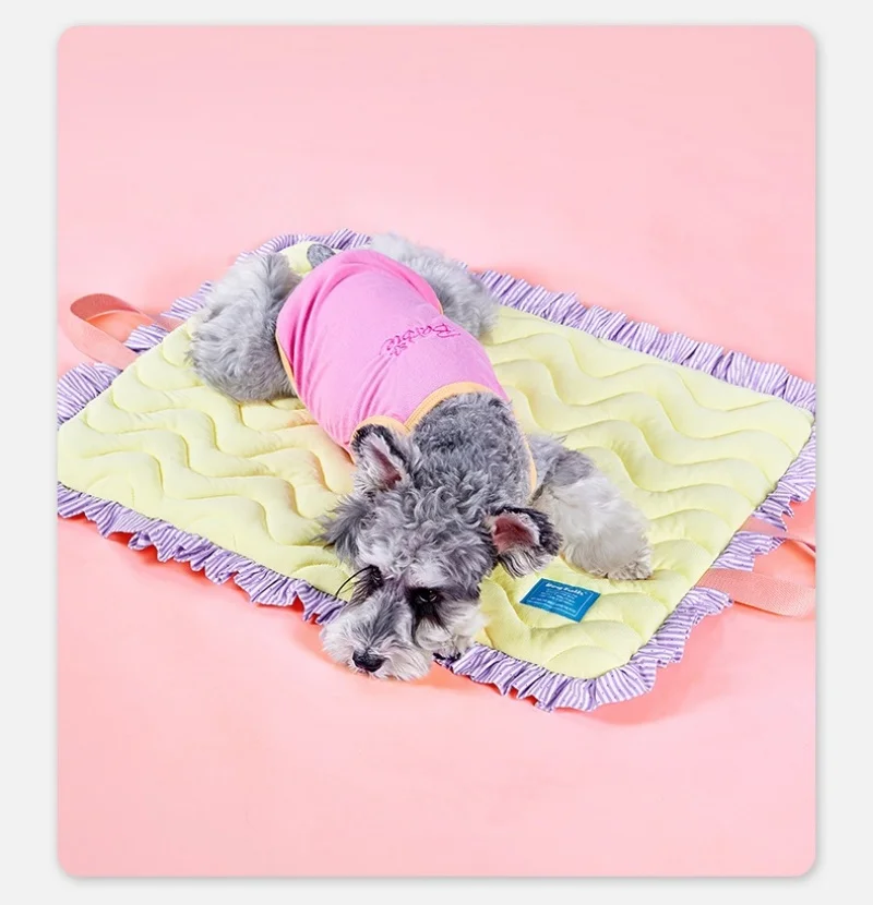 Estera para mascotas con sensación fresca de seda de hielo, cama para perros de verano, cama para gatos para perros pequeños, almohadilla refrescante para dormir para todas las estaciones, estera portátil para mascotas, cojín para mascotas - imagen 3