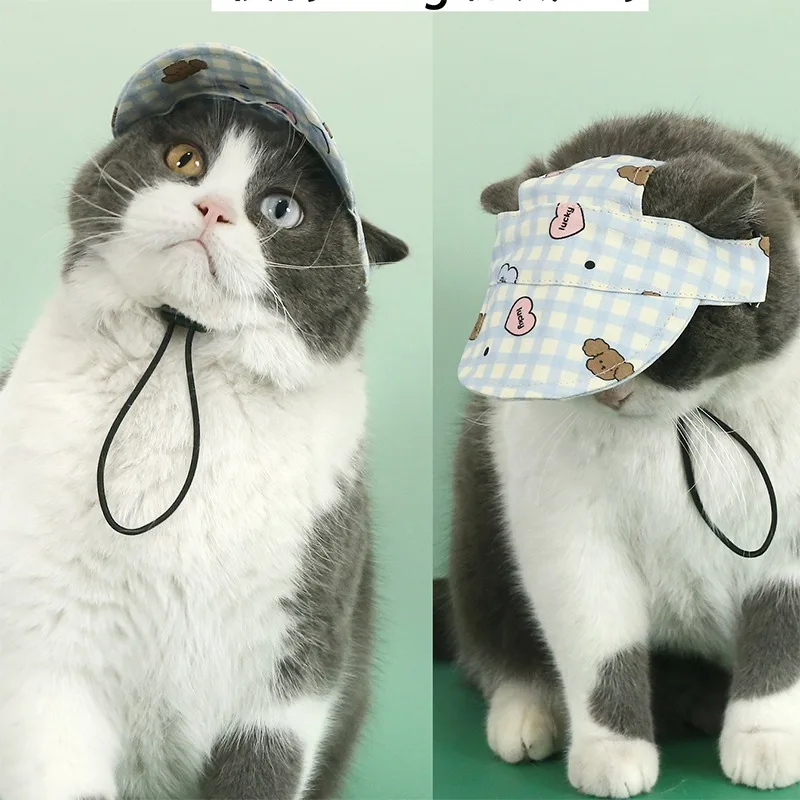 Sombrero para mascotas con orificios para las orejas, bonito sombrero para gatos y perros, gorra de béisbol ajustable colorida para perros pequeños y medianos, suministros para mascotas - imagen 5