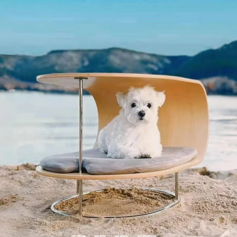 Cama móvil para gatos, mesa de madera para gatos, casa con cojín para gatos y gatitos, mesas de centro con ruedas extraíbles, camas para cachorros y gatitos - imagen 3