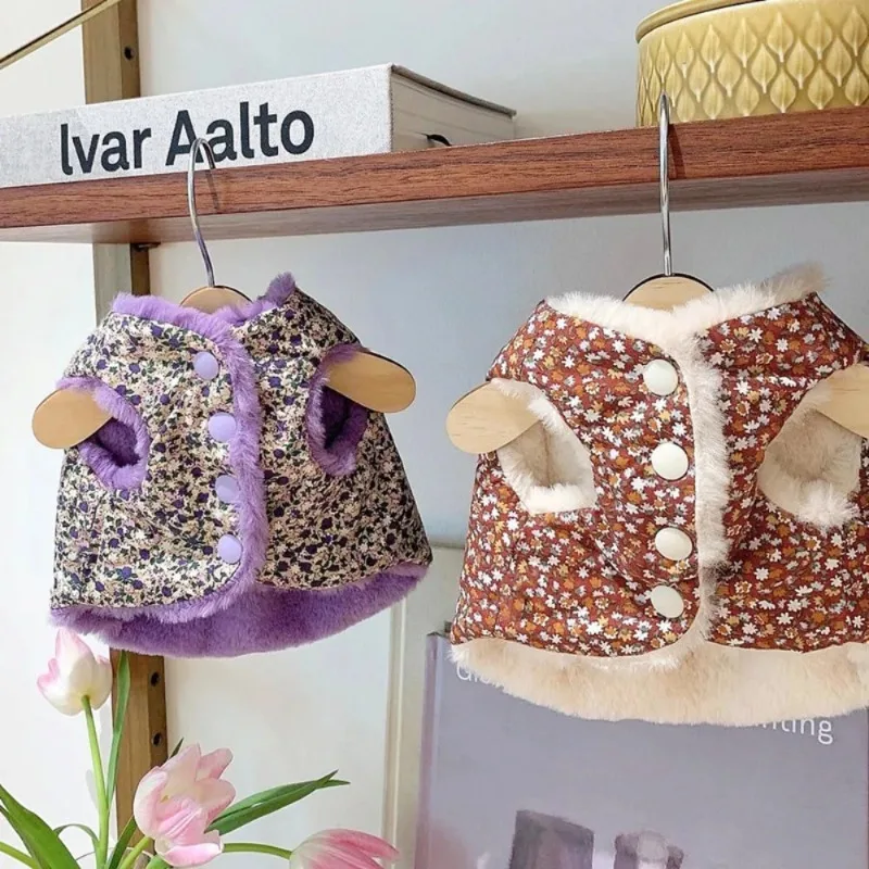 Chaleco cálido para perro pequeño, ropa de diseño de moda para mascotas, chaqueta bonita para cachorros, suéter para gatos, sombrero dulce para perros, camisa para perros, 1/Set - imagen 4