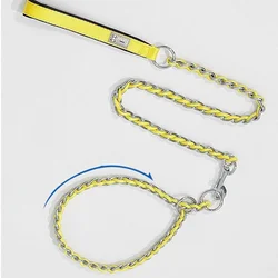Collar con correa de entrenamiento para perro – Cuero trenzado resistente