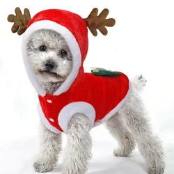 Disfraz Reno Navidad para Chihuahua y Pug – Abrigo de franela cálido