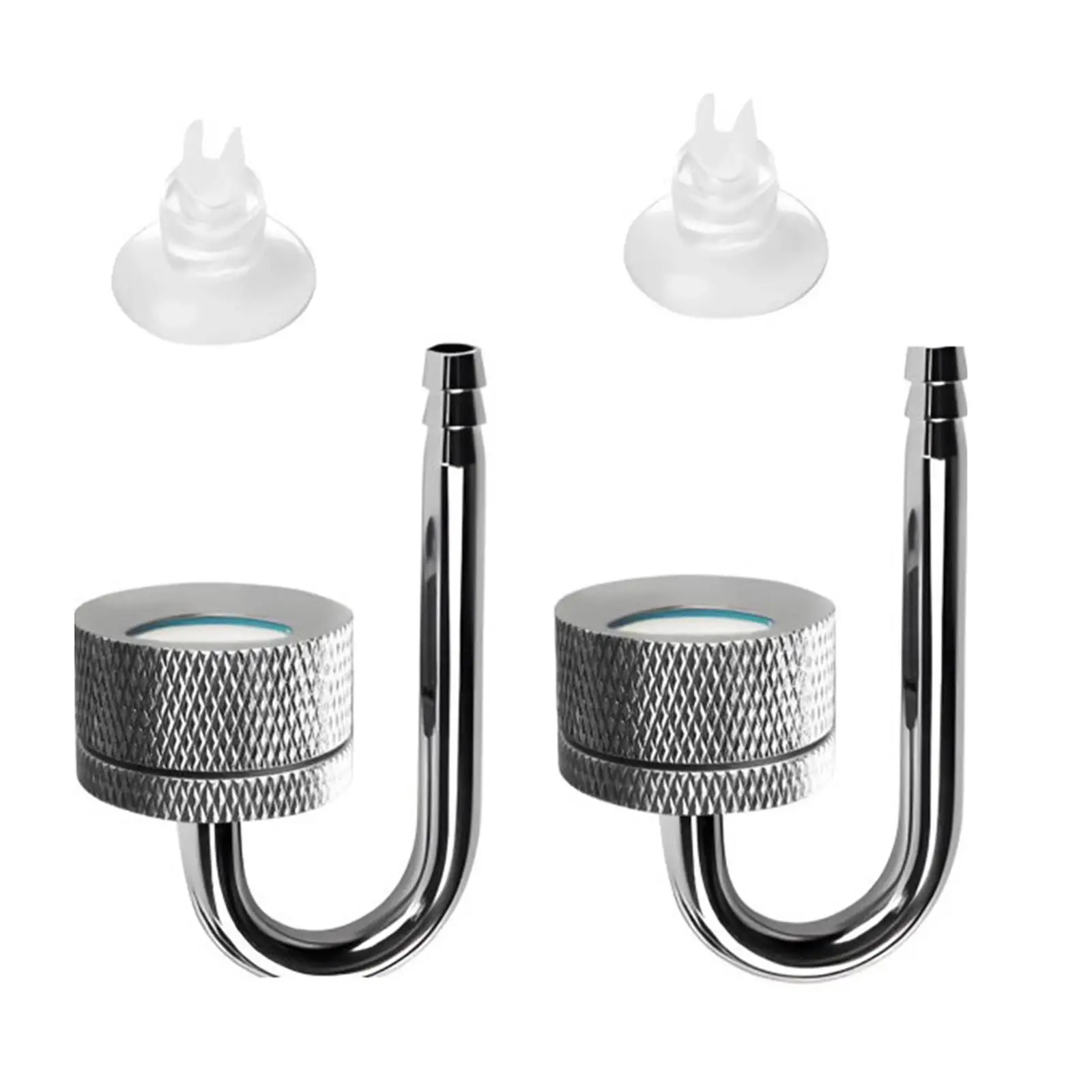 2 Pieces Aquarium CO2 Diffuser with Suction Cups Carbon Dioxide Air Refiner for Circulation System