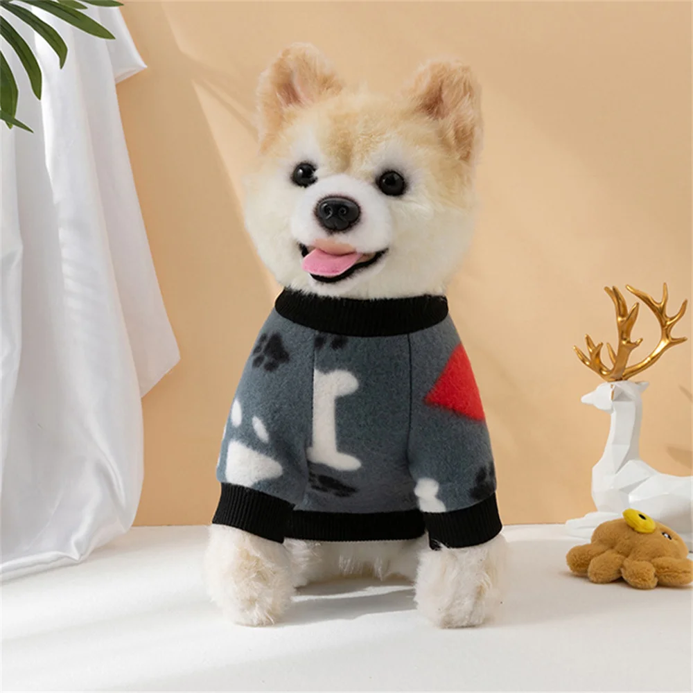 Sudaderas con capucha con estampado clásico para cachorros, perros y gatos, Polar, ropa cálida de invierno para mascotas para perros pequeños, jerséis para Chihuahua, suéteres para mascotas - imagen 4