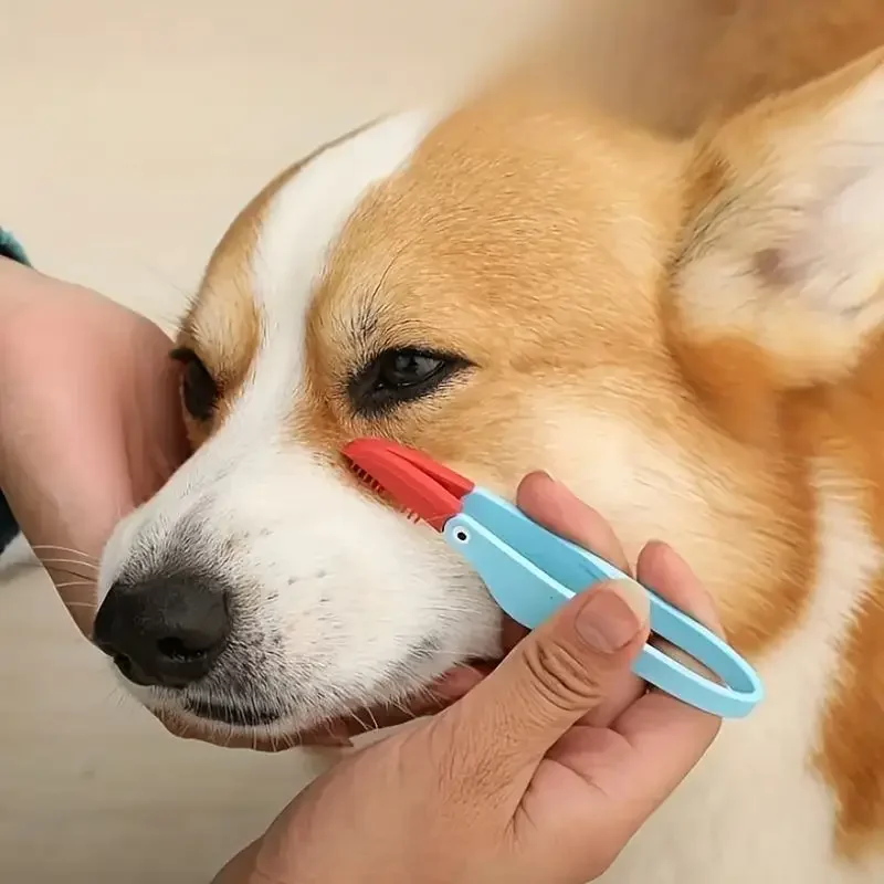 1 cepillo para marcas de rasgado de mascotas, cepillo para excrementos de ojos para perros y gatos, limpiador de ojos con nudo, Clip, cepillo suave de limpieza, cepillos suaves, herramientas para mascotas pequeñas