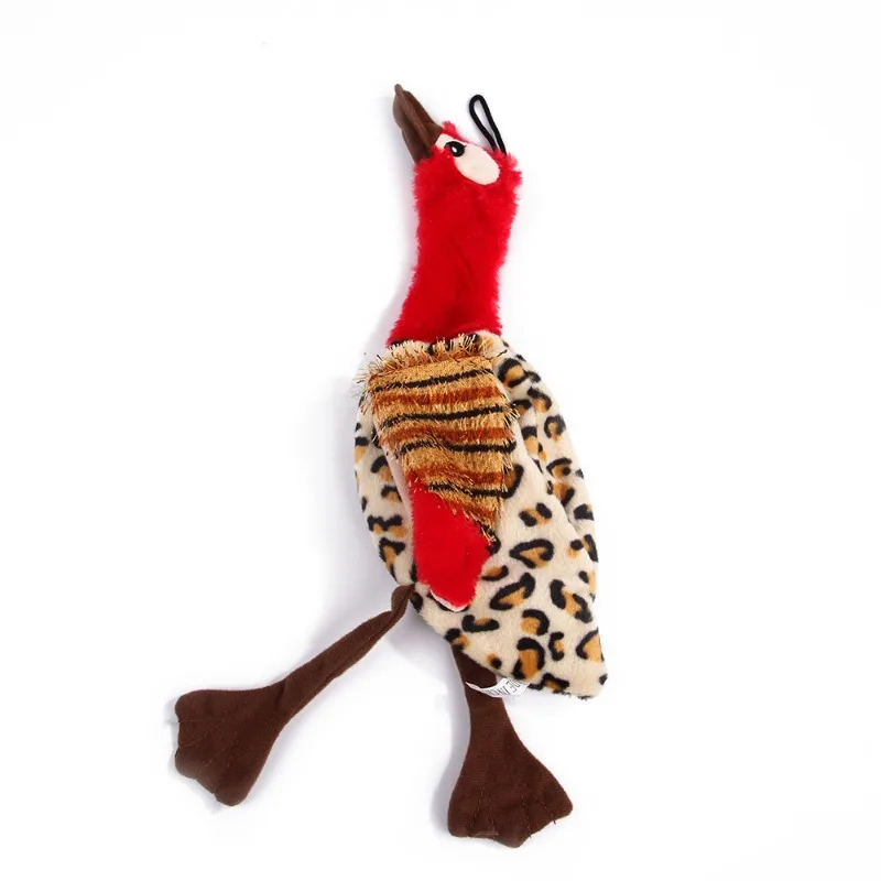 Juguete de peluche chirriante para mascotas, juguete interactivo de 30x9cm con relleno de pato y pájaro, limpieza gratuita para cachorros, cuerda para masticar - imagen 4