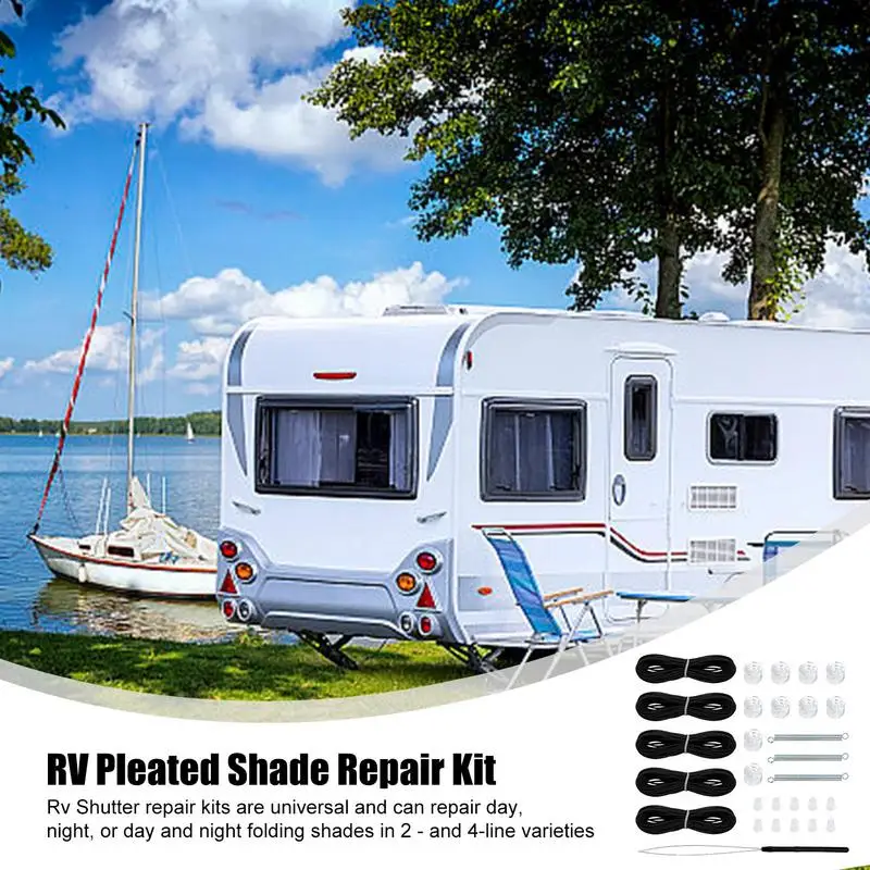 Piezas de reparación para persianas de ventana, Kit de reparación de cortinas verticales, lengüetas de reparación de cubiertas de RV, Kit de reparación de cuerdas - imagen 3
