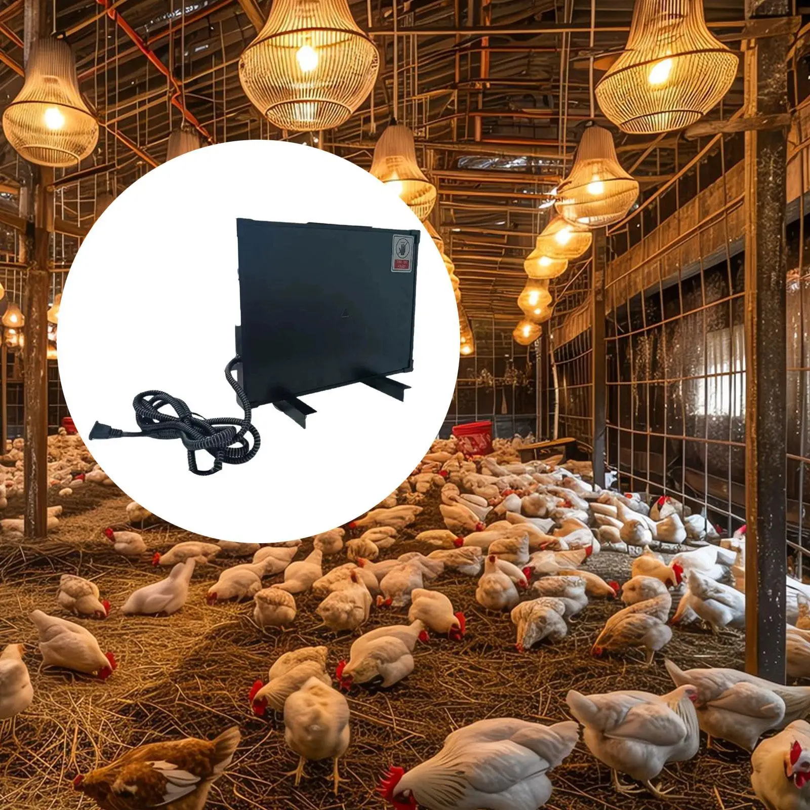 Calentador de chocadeira para pollitos, equipo de placa calefactora para cría de pollos, dispositivo de calentamiento compacto para mascotas interiores y exteriores - imagen 3