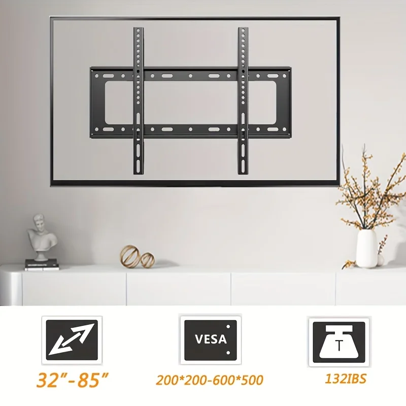 Soporte universal de montaje en pared para TV para la mayoría de soportes de TV de plasma LED de 40-85 pulgadas hasta VESA 600x500 mm y capacidad de carga de 165 LBS - imagen 4
