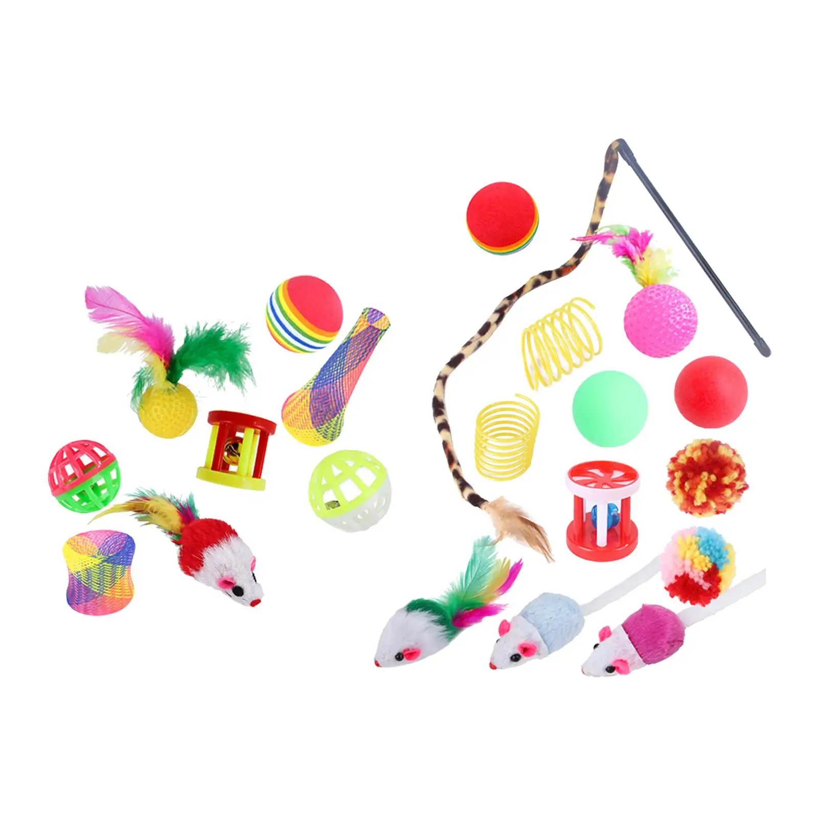 Varita Teaser de plumas de túnel para gatitos, juguetes para gatos, surtidos, 22 piezas - imagen 2