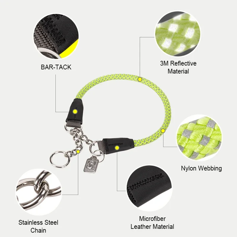 Winhyepet Collar estrangulador para perros, cadena P para mascotas de viaje, entrenamiento para caminar, collares genuinos para cachorros, perros medianos y grandes, Pitbull - imagen 2