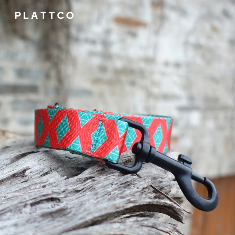 PLATTCO correa para mascotas personalizada con impresión de rejilla roja para correr, caminar en una correa para perros pequeños y medianos 5 tamaños PDL319 - imagen 2
