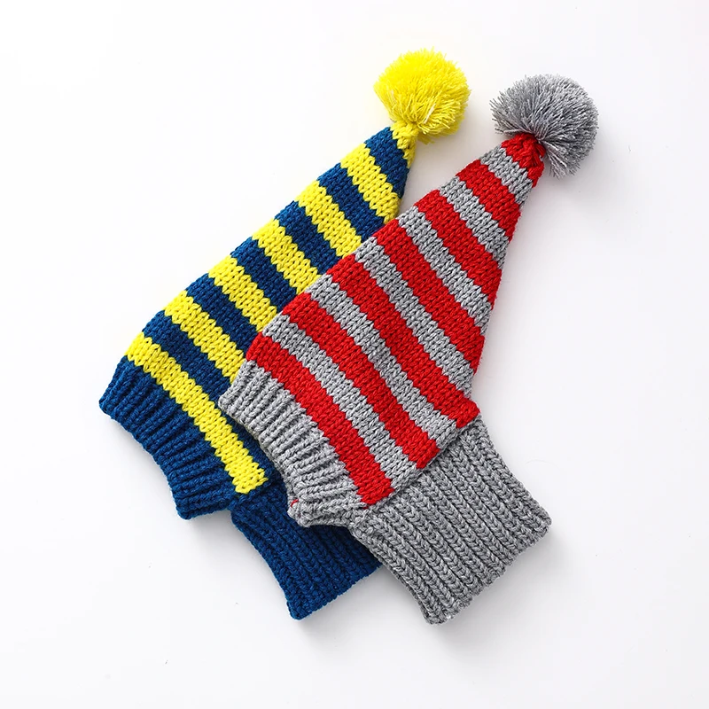 Gorro cálido para perro con bola de rayas, galgo italiano, lana Whipple, invierno - imagen 3