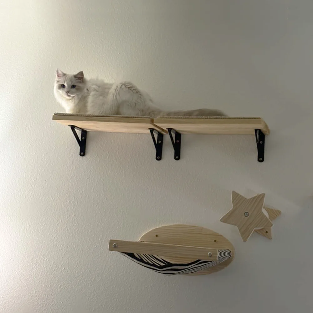 Muebles para gatos montados en la pared, estantes y perchas para gatos, estantes flotantes para gatos montados en la pared, adecuados para jugar y descansar - imagen 5