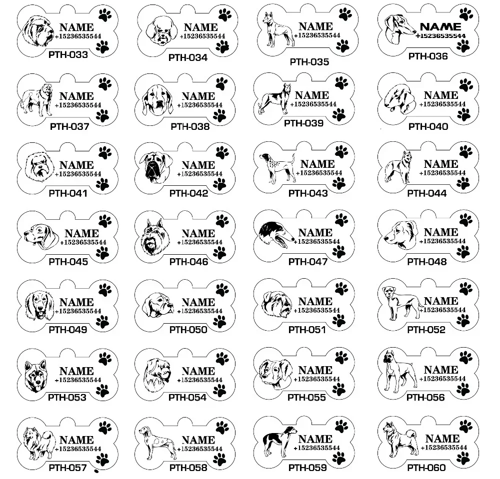 1 Uds. Grabado láser gratis, etiqueta de identificación personalizada para perros y gatos, etiquetas colgantes con nombre de cachorro, Collar, placa con nombre antipérdida - imagen 4
