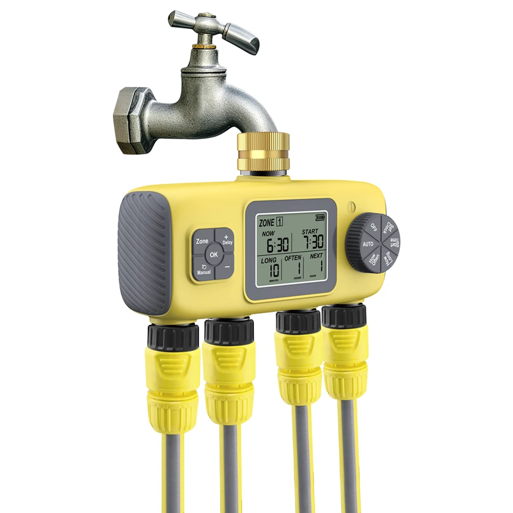 Temporizador de agua de riego resistente al agua IPX5, 2/4 salidas, temporizador de riego Digital, controlador de riego, temporizador de aspersor de jardín al aire libre - imagen 2