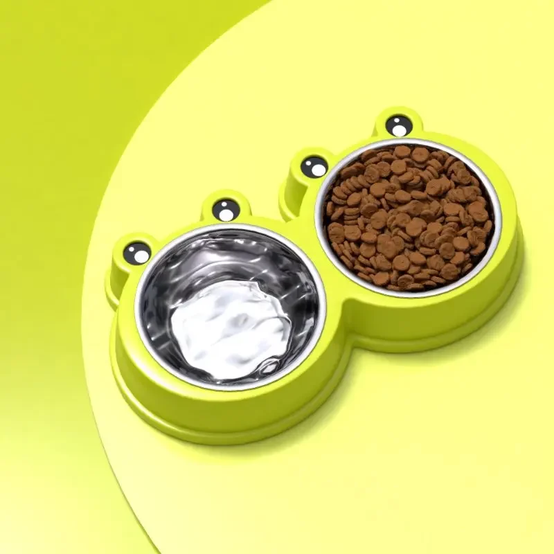 Comedero antiderrames acero inoxidable para gato y perro – Forma rana