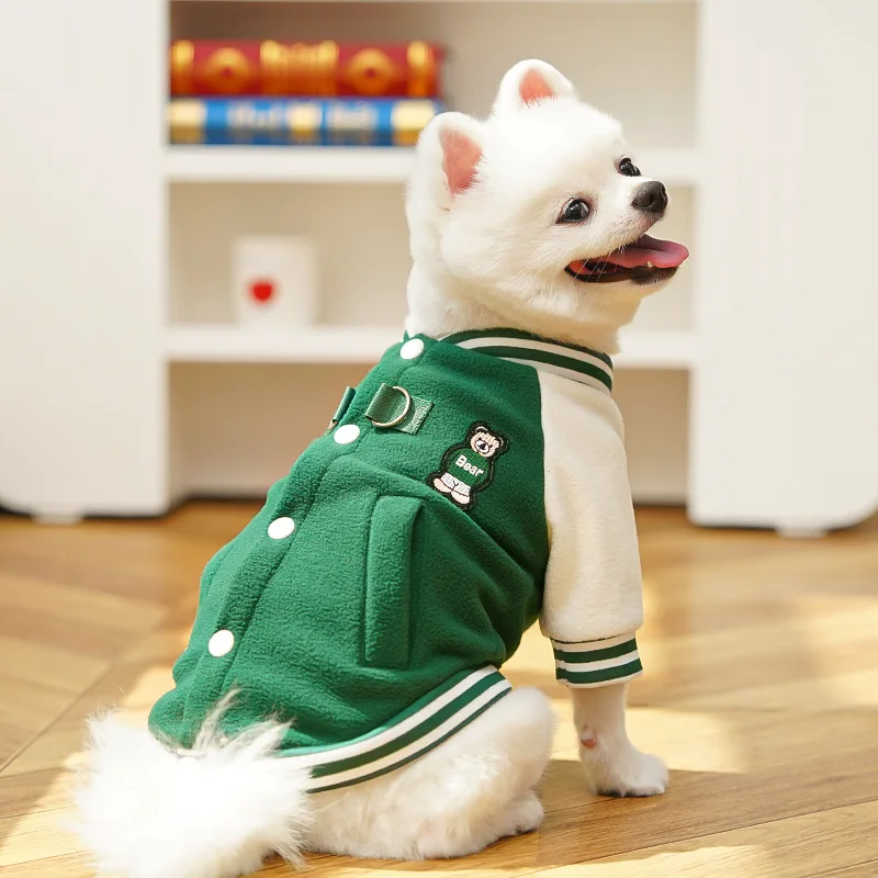 Chaqueta de béisbol para perros, abrigos de invierno de oso a la moda para perros, disfraz para cachorros, ropa para gatos, artículos para Chihuahua Bichon Dachshund, ropa para perros - imagen 5