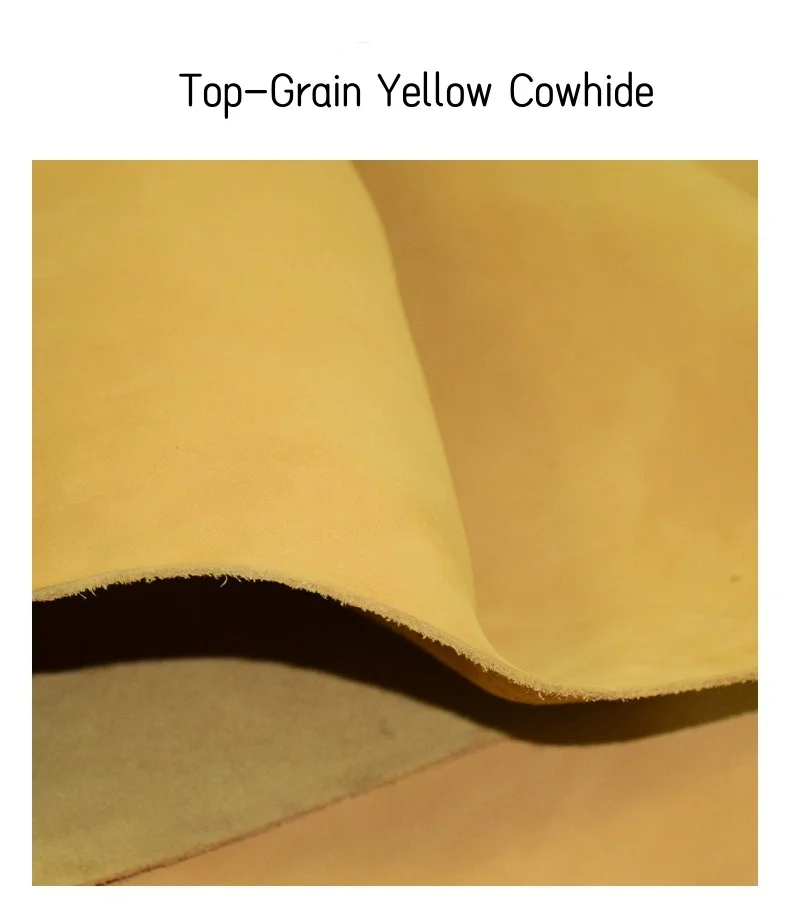 Collar de perro de piel de vaca amarilla de grano superior, Collar de mascota impermeable ajustable de cuero real, cables de perro a juego de dos tonos suaves de doble capa