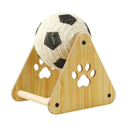 Rascador vertical con pelota de sisal para gatos – Forma fútbol que no se suelta