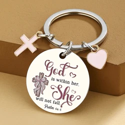 Llavero religioso para niñas – regalo de bautizo cristiano