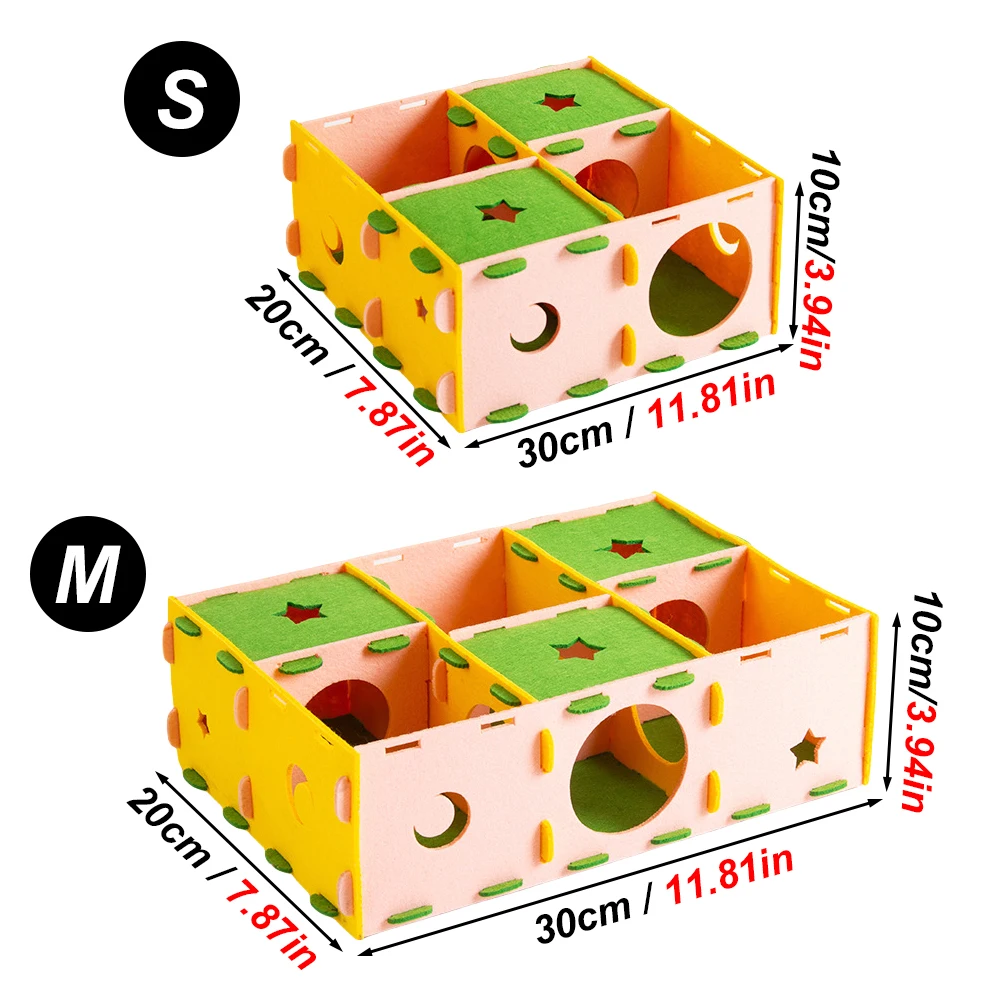 Laberinto de fieltro extraíble, nido oculto, juguete, casa de túnel para hámster, Animal PEQUEÑO, planeador de azúcar, hámster, oso dorado, suministros para interiores para mascotas, 1 ud. - imagen 3