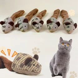 Juguetes interactivos para gatos, divertido juguete para provocar gatos, gatito duradero, juguete para gatos, ratón de peluche, juguete para gatos con sonidos
