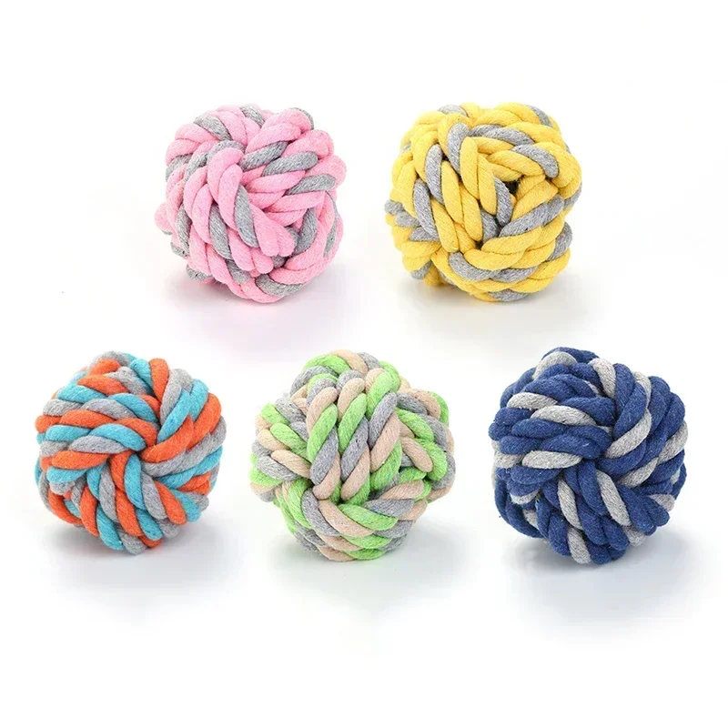 Nuevo Kit de juguetes interactivos de cuerda para perro, Bola de nudo fuerte y resistente, limpiador de dientes de algodón para cachorros, juguete para masticar para entrenamiento, suministros para perros - imagen 5