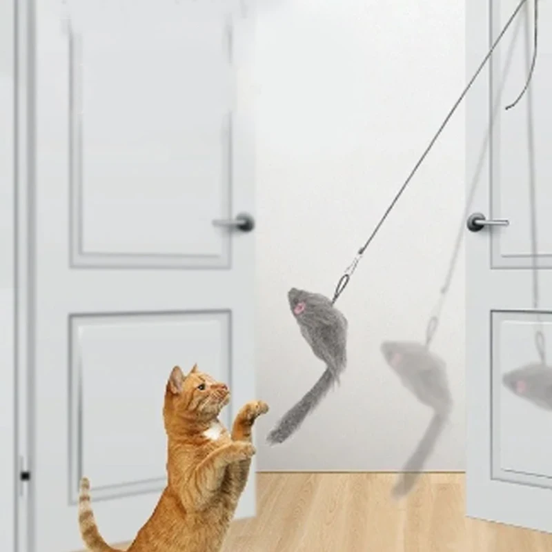 Juguete colgante de puerta Booteely para gatos, juguete colgante para aliviar el estrés, para sala de estar, gatito colgante - imagen 2