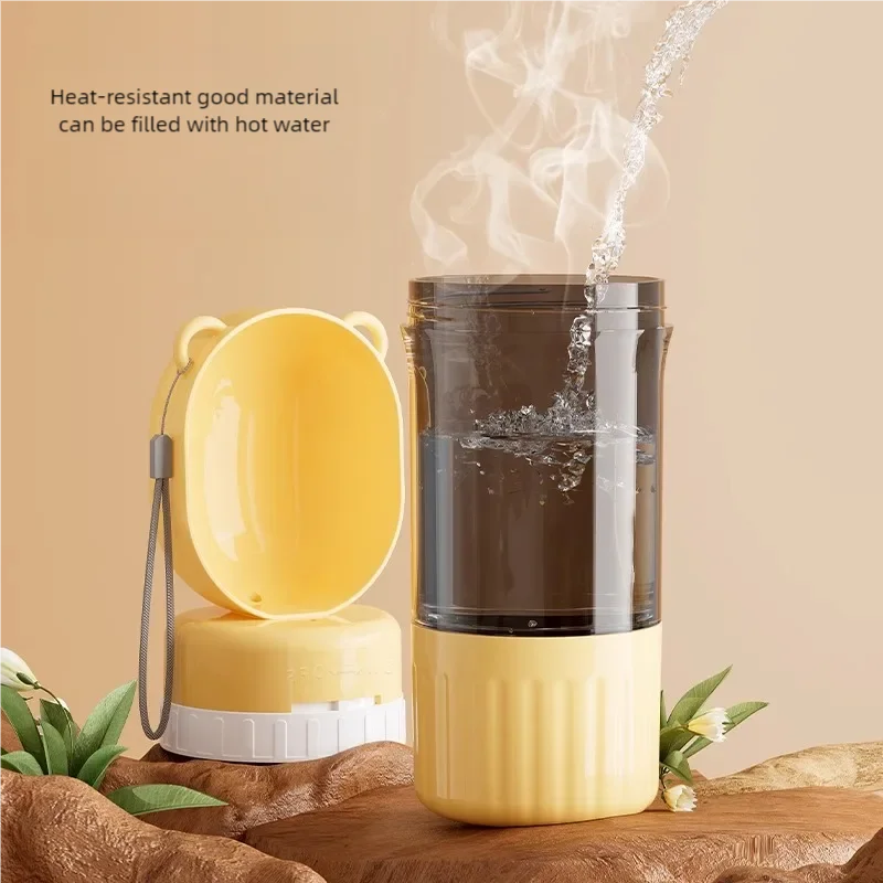 Botella de agua portátil 2 en 1 para perros, contenedor de agua para mascotas con almacenamiento de alimentos, tazón para beber de viaje para mascotas, suministros para perros y gatos - imagen 3