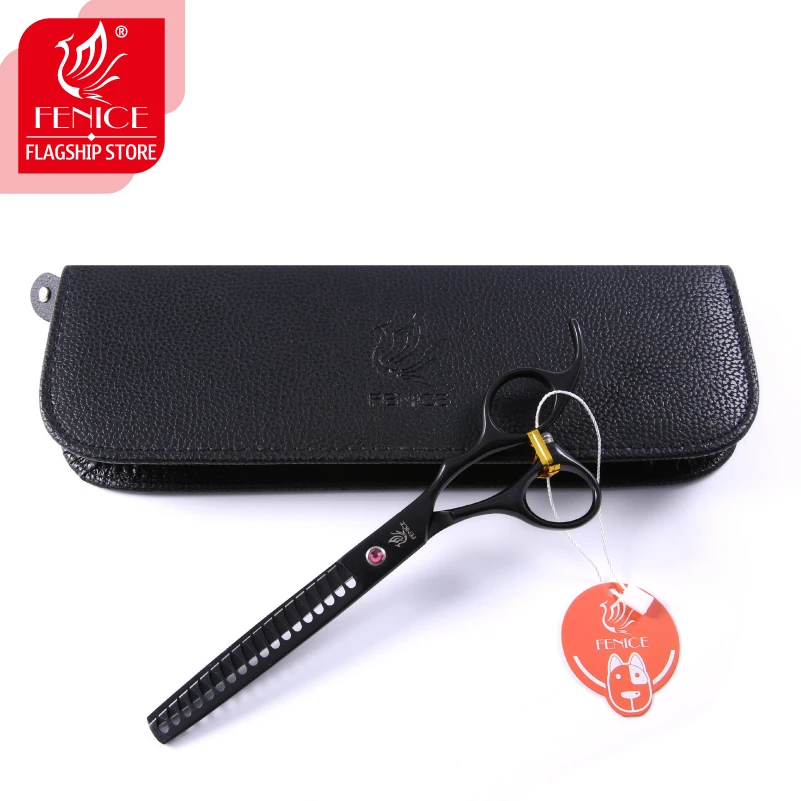Fenice-tijeras profesionales negras para mascotas, herramientas de corte de pelo para perros, 7,0/7,5 pulgadas - imagen 2