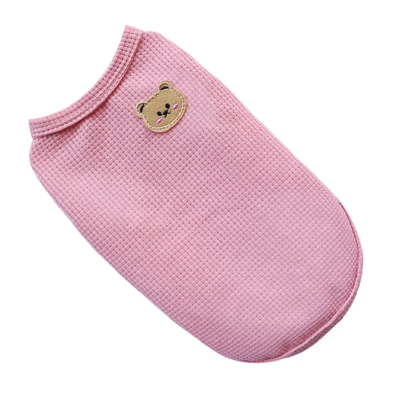 Ropa para mascotas, camiseta para perros y gatos, chaleco tipo gofre transpirable, suministros para cachorros y gatitos, ropa para Chihuahua, Bulldog Francés, primavera y verano - imagen 5