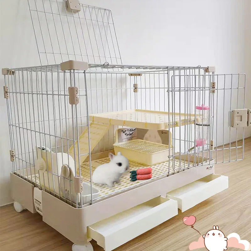 Jaula para gatos con cajón doble para conejo y cobaya - imagen 3