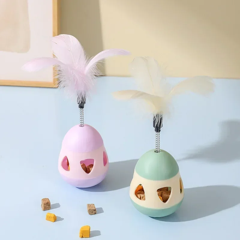 Nuevo vaso de juguete para mascotas, palo de rompecabezas de plumas para gatos, provoca automáticamente los gatos para aliviar el aburrimiento, productos para mascotas - imagen 4