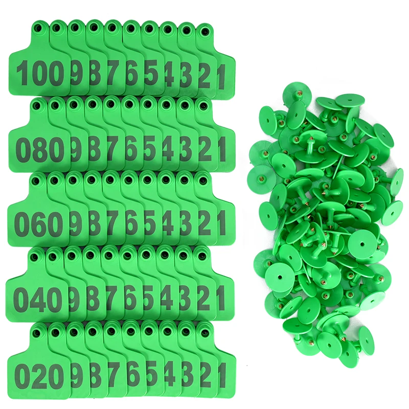 Paquete de 100 etiquetas para oreja de TPU, ganado, vaca, ganado, señales No 001-500, etiquetas para los oídos, escritura, pendientes con cabeza de cobre, tarjeta de identificación de animales - imagen 4