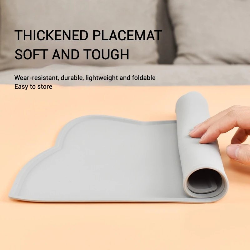 Mantel Individual de silicona con forma de cabeza de gato para mascotas, tapete antideslizante impermeable de calidad alimentaria con borde elevado para cuencos para perros y gatos, duradero a prueba de derrames - imagen 4