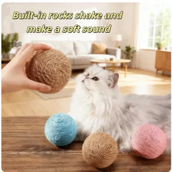 Bola rascadora para gatos de sisal - juguete interactivo antimordida