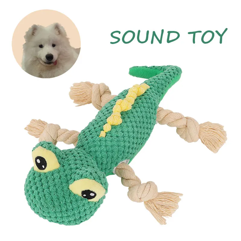 Squeaky Sound Dog Toy, Chameleon Interactive Rope Toys, Bite-resistant, Cleaning Tooth, Sound Pet, Puppy Accessories - imagen 2