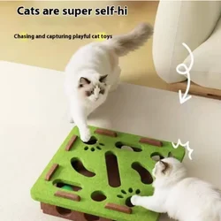 Juguete rompecabezas fieltro para gatos con pelota y rascador