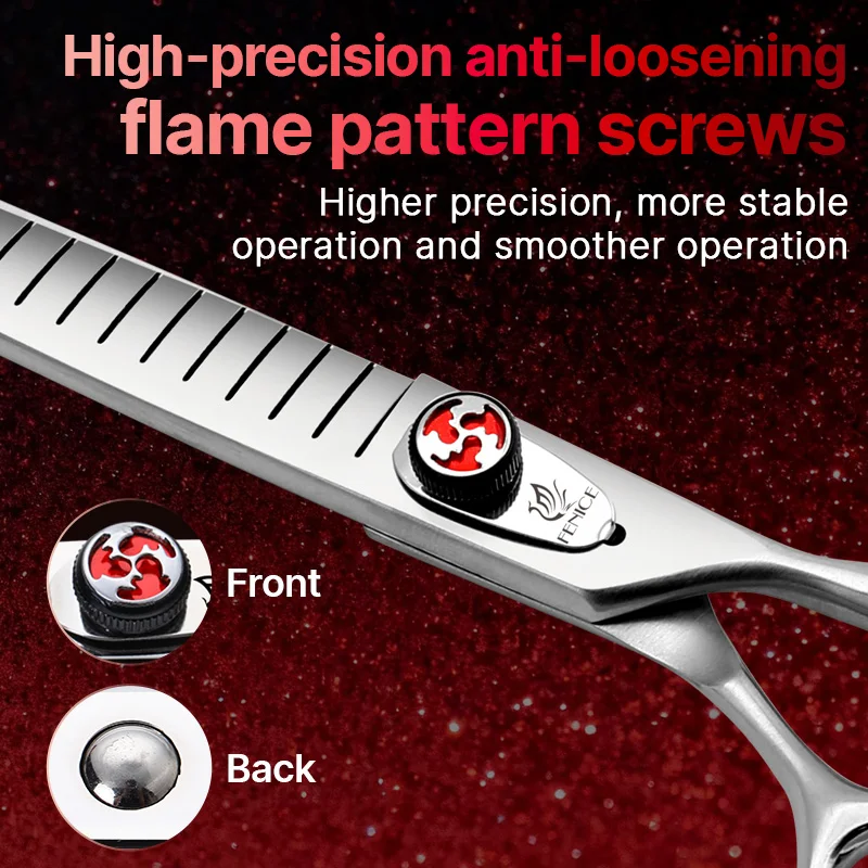 Fenice tijeras para perros JP440C 7/7,5 pulgadas tornillo de llama mascota recta esponjosa más delgada dientes de tiburón tijeras de aseo curvadas - imagen 5