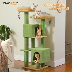 Árbol rascador para gatos tipo cactus – 133 cm con plataformas y postes