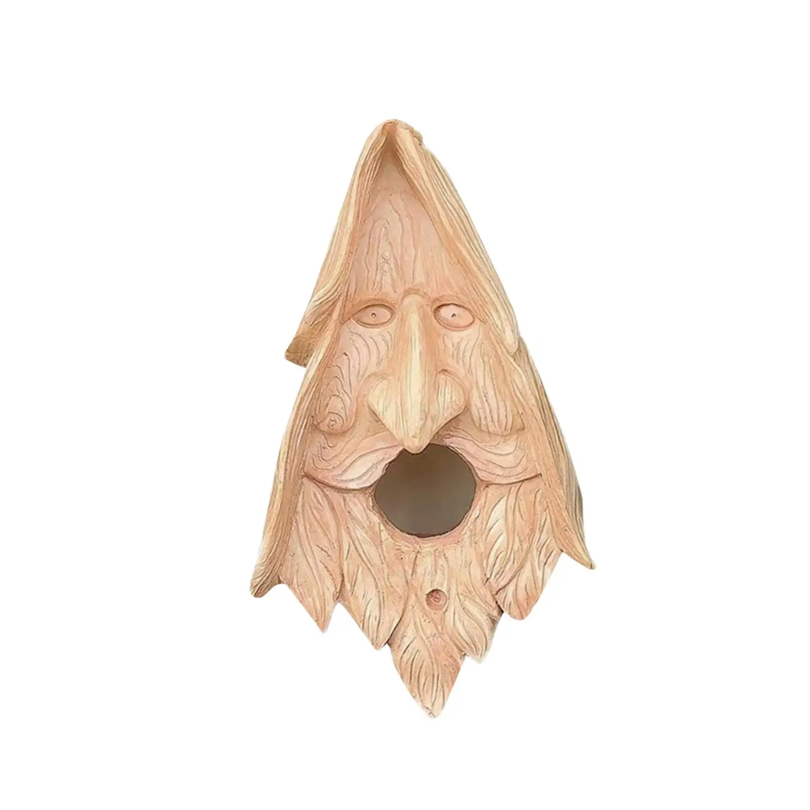Tree Face Bird Feeder Birdhouse, Bird House Rustic, Resin, Decorative Bird Hut Bird Shelter for Backyard Yard Decoration