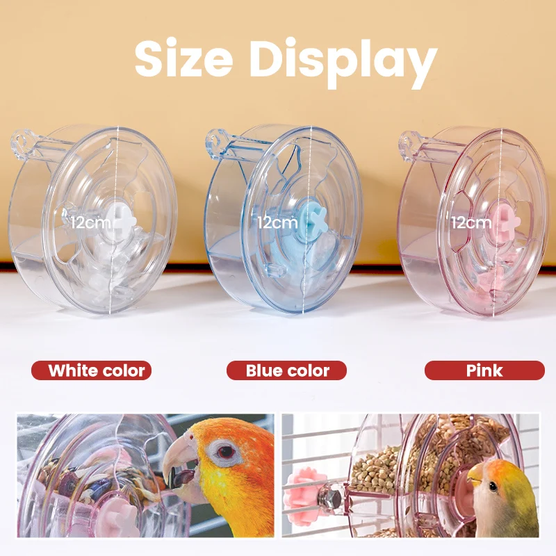 Rueda para loros y pájaros, juguete para loros, rueda de forrajeo para loros grandes, herramientas de entrenamiento para alimentación de pájaros, portátil para periquitos y cacatúas - imagen 2