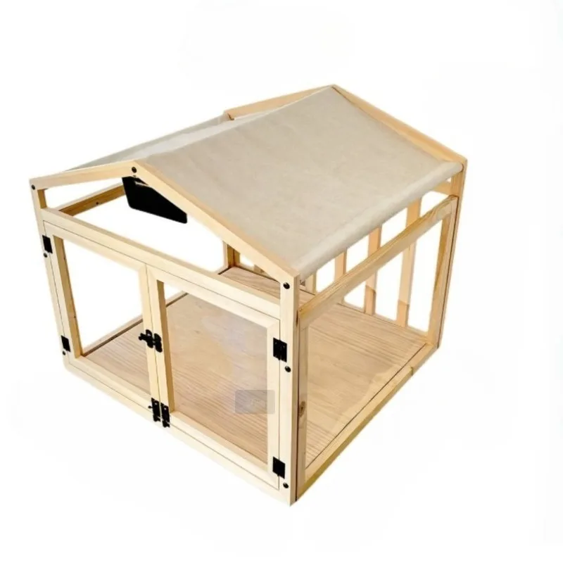 Jaula madera transparente doble puerta para perros y gatos - imagen 3