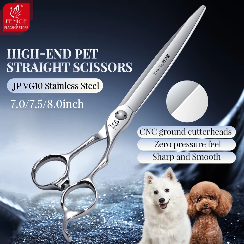 Fenice alta gama JP VG10 acero profesional 7/7, 5/8 pulgadas mascota recta cuidado cortador de pelo de perro tijeras rodamiento tornillo cizalla para perros - imagen 2