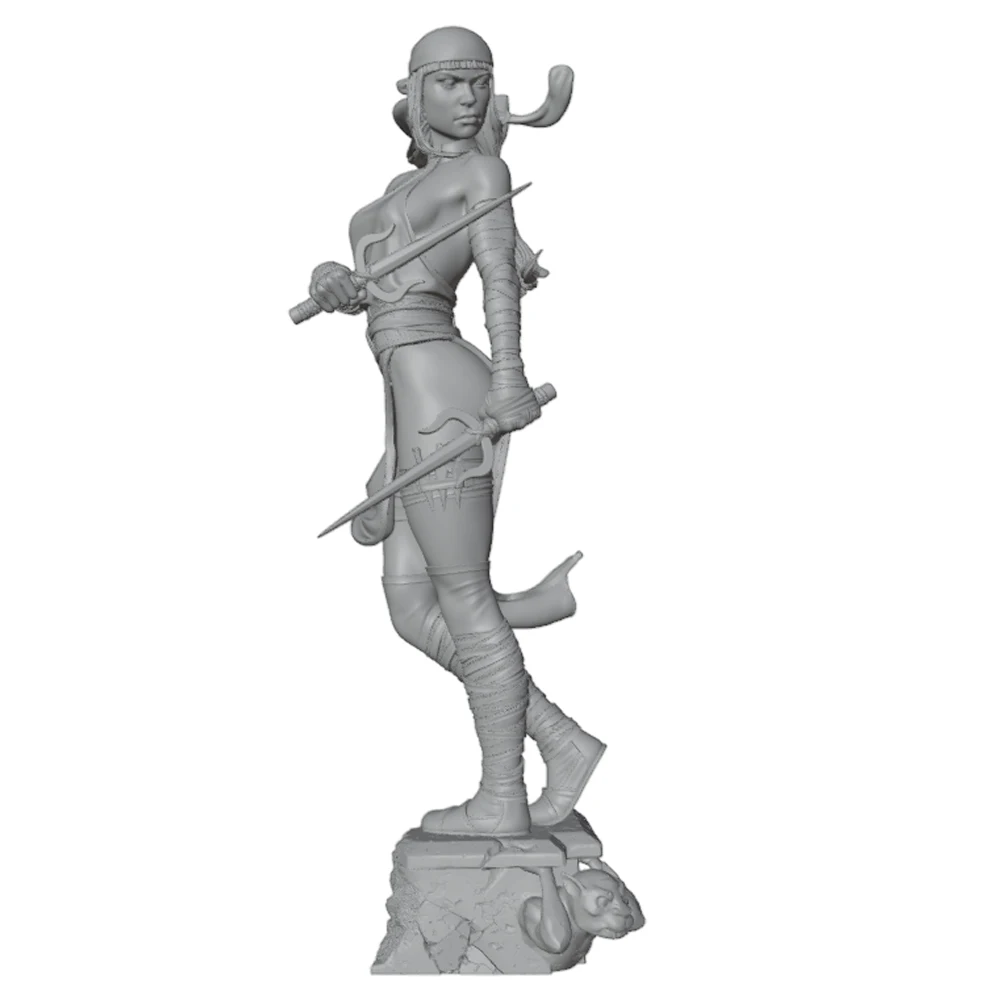 Miniatura guerrera sin pintar en resina para wargames