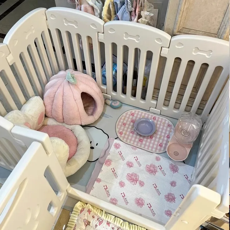 Valla interior para mascotas, accesorios para perros y cachorros, parque infantil para gatitos, gatos, perros, valla de seguridad rodeada para perros, cama para animales pequeños, suministros para mascotas