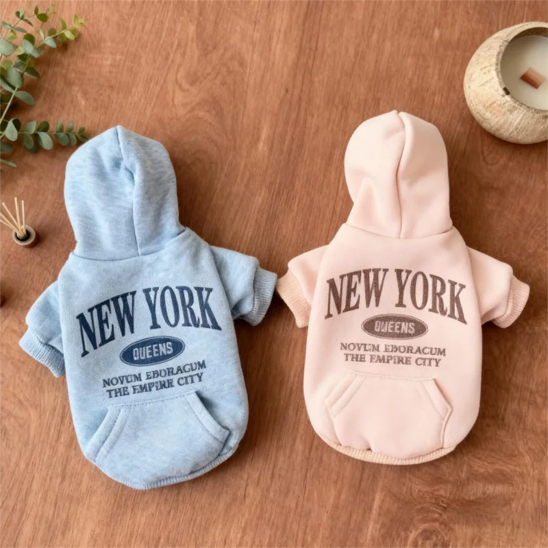 Sudadera con capucha de invierno para perro, ropa con estampado de letras para perro, sudadera bonita de lujo para cachorro, jersey suave y cálido para gato con bolsillo, ropa para mascotas Chihuahua