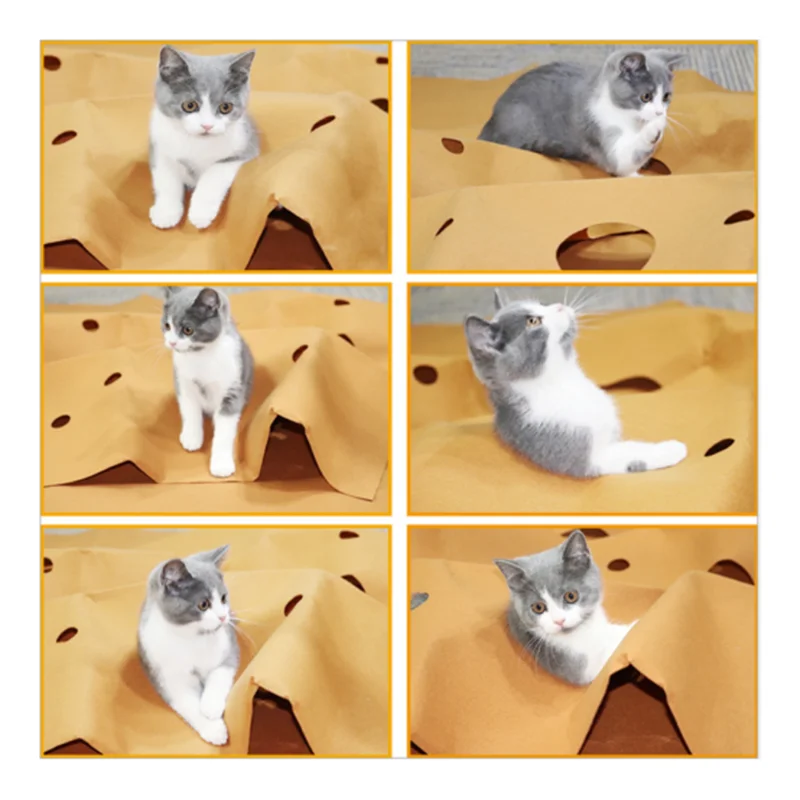 Alfombrilla de juego de actividades para gatos de 2 capas, juguetes de entrenamiento para rascar, almohadilla marrón resistente a los arañazos, accesorios de juguetes para gatitos - imagen 5