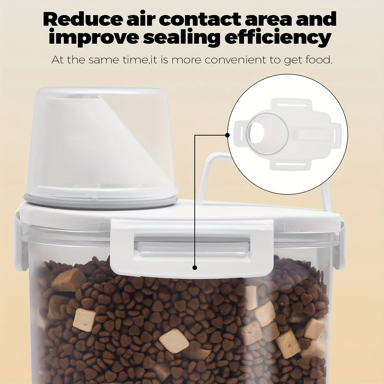 Contenedor de comida para perros Caja de almacenamiento de alimentos para perros sellada con tapa - A prueba de humedad y fugas, ideal para comida para perros, comida para gatos, refrigerios para mascotas - imagen 2